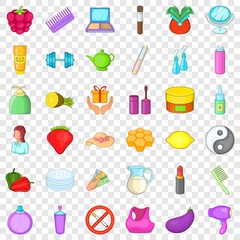 Product icons set. Cartoon style of 36 product vector icons for web for any design