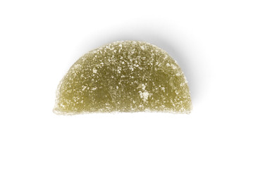 Color marmalade with sugar isolated on white background.