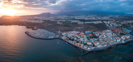 View from the height of the city on the Atlantic coast. Tenerife, Canary Islands, Spain