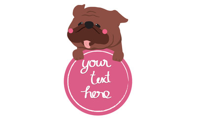 Cute Dogs label cartoon vector