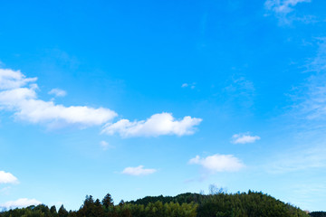 【写真素材】 青空　空　雲　冬の空　背景　背景素材　1月　コピースペース