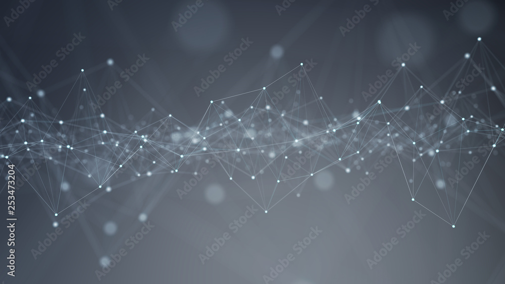 Poster abstract digital network connection grey background 3d rendering