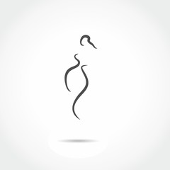 woman curvy shape icon vector