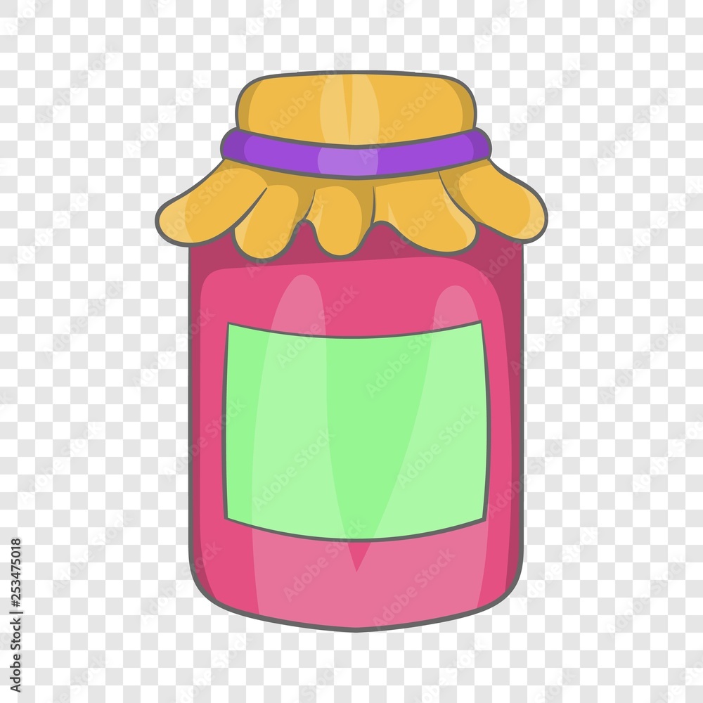 Poster jam in a glass jar icon in cartoon style on a background for any web design