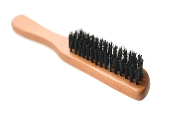 Natural bristles hair brush isolated