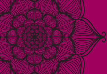 Abstract mandala graphic design and watercolor digital art painting for ancient geometric concept background
