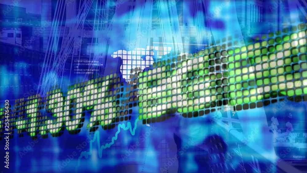 Poster digital message with a blue animated background