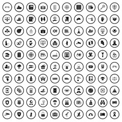 100 safety icons set in simple style for any design vector illustration