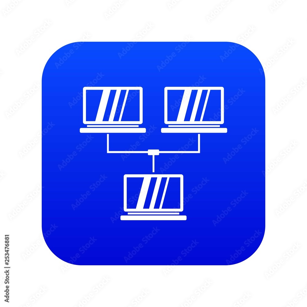 Poster exchange of data between computers icon digital blue for any design isolated on white vector illustr