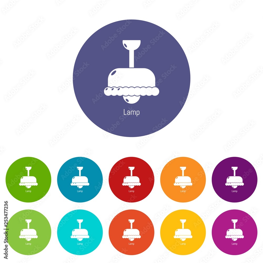 Poster chandelier icons color set vector for any web design on white background