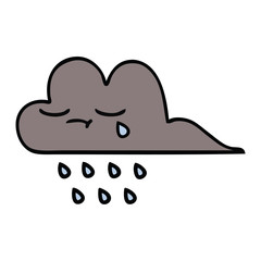 cute cartoon storm rain cloud