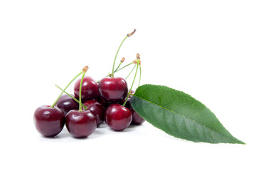 Sweet cherry isolated on a white background..