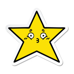 sticker of a cute cartoon gold star