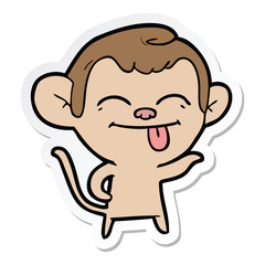 sticker of a funny cartoon monkey
