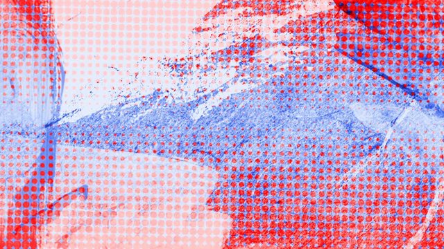 Blue and red gradient background intro in comic book style