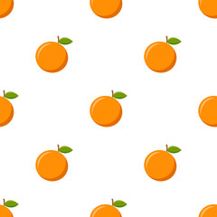 Seamless pattern with orange on white background
