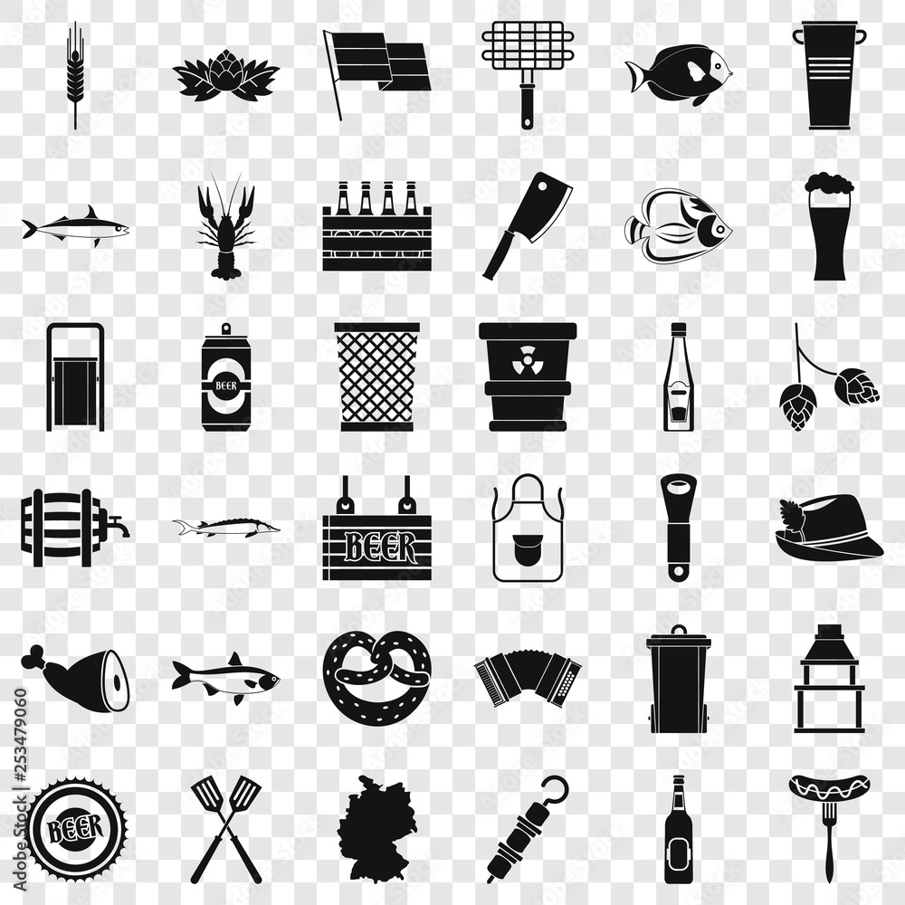 Poster cold drink icons set. simple style of 36 cold drink vector icons for web for any design