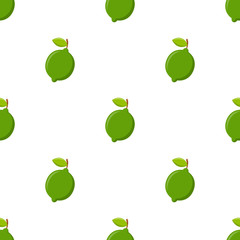 Seamless pattern with lime on white background