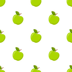 Seamless pattern with apple on white background
