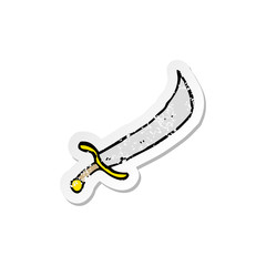 retro distressed sticker of a cartoon sword