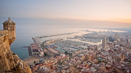 View of Alicante city from Santa Barbara Castle