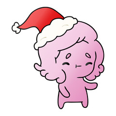 christmas gradient cartoon of kawaii ghost