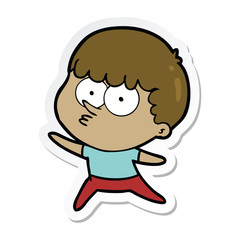 sticker of a cartoon dancing boy