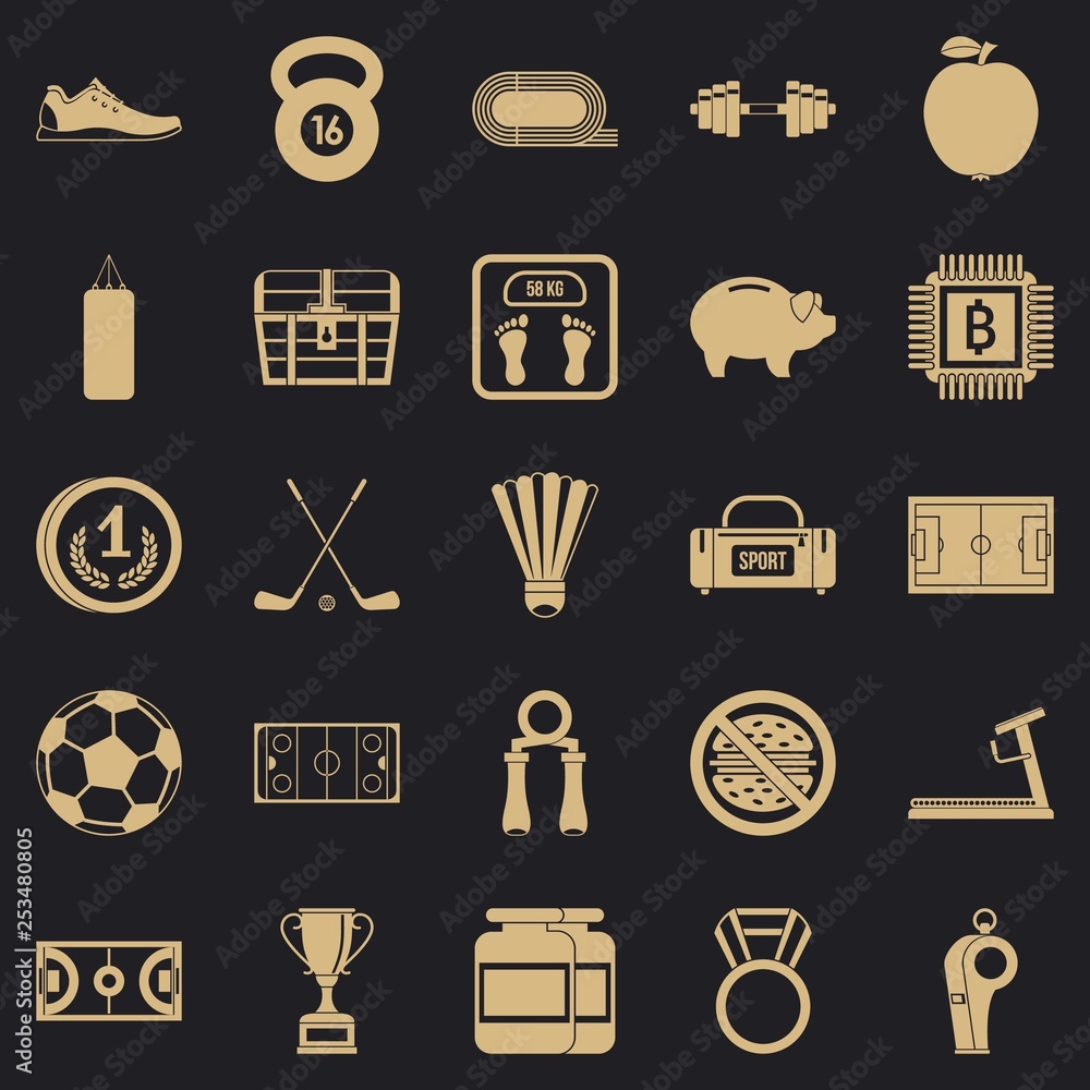 Poster weekend icons set. simple set of 25 weekend vector icons for web for any design