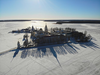 Nilov Hermitage, shot from the air.