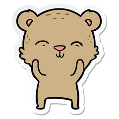 sticker of a happy cartoon bear