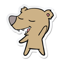 sticker of a cartoon bear