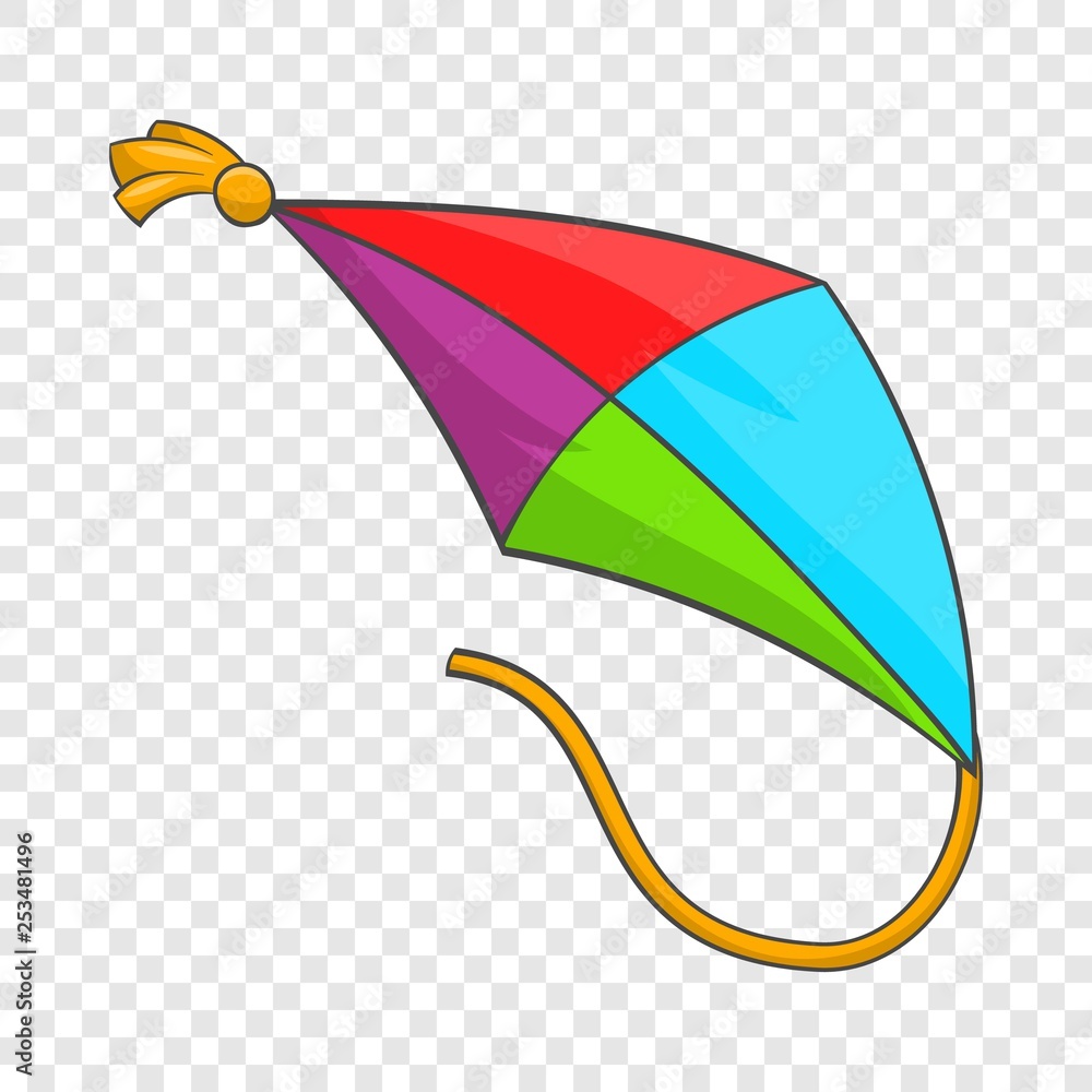 Poster kite icon in cartoon style isolated on background for any web design