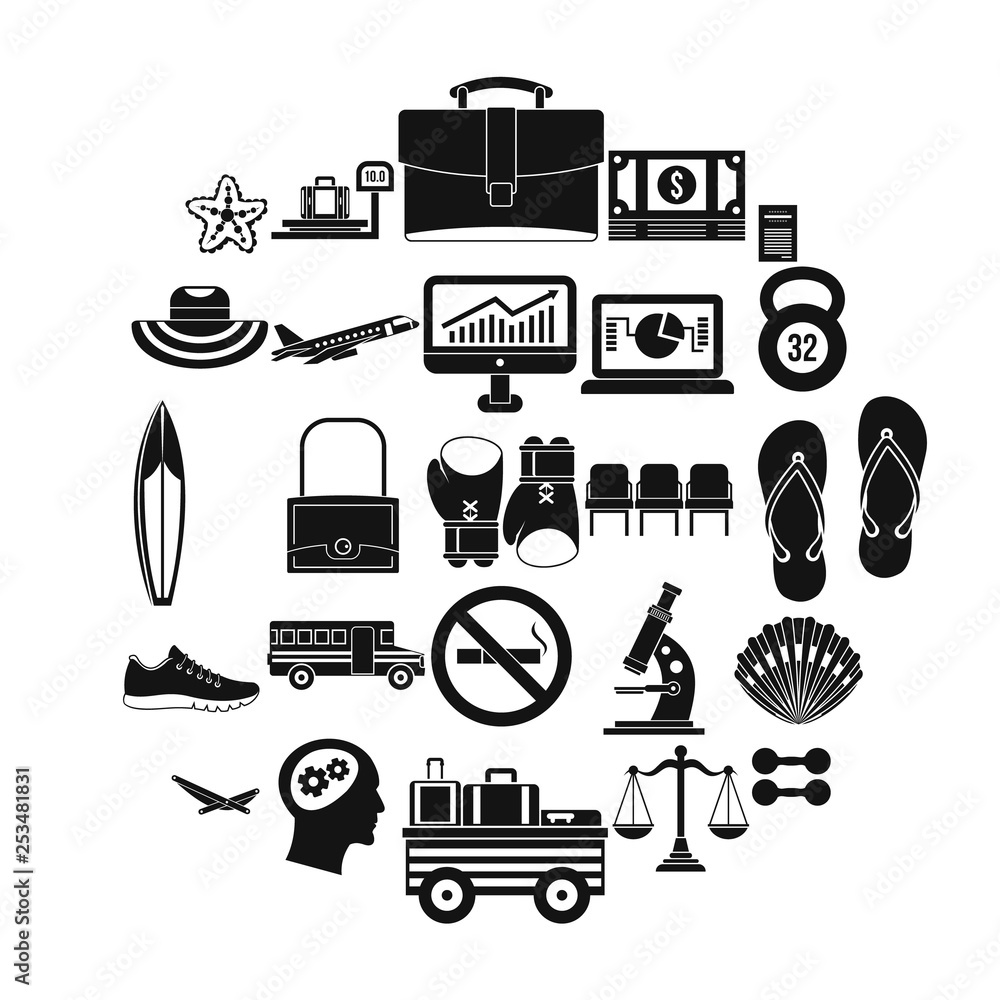 Poster handbag icons set. simple set of 25 handbag icons for web isolated on white background