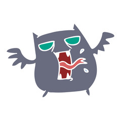 cartoon of cute scary kawaii bat