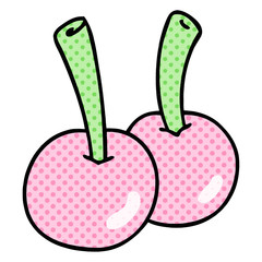 quirky comic book style cartoon cherries