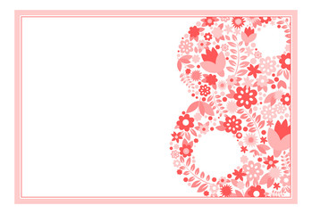 Greeting Card with March 8. Vector Illustration