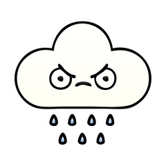 gradient shaded cartoon rain cloud