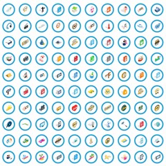 100 dj icons set in isometric 3d style for any design vector illustration