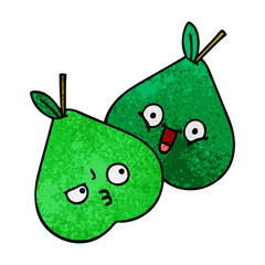 retro grunge texture cartoon pears