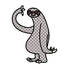 quirky comic book style cartoon sloth