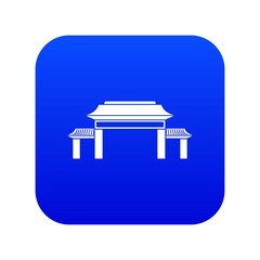 Pagoda icon digital blue for any design isolated on white vector illustration