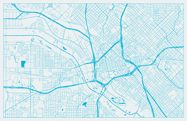 Blue and White vector city map of Dallas