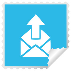 square peeling sticker cartoon email sign