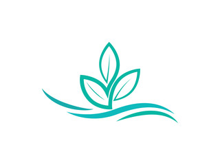 Natural leaf vector symbol design