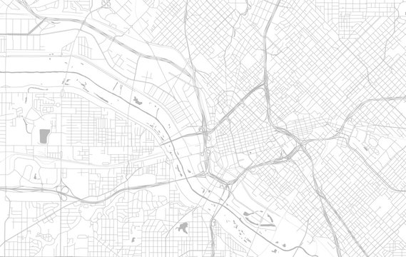 vector map of the city of Dallas, Texas, USA