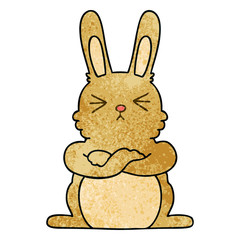 quirky hand drawn cartoon rabbit