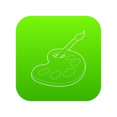 Watercolor and brush icon in outline style isolated on white background. Paint symbol