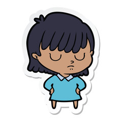 sticker of a cartoon woman