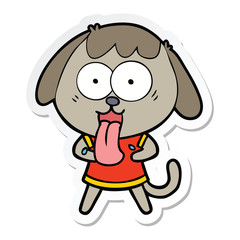 sticker of a cute cartoon dog
