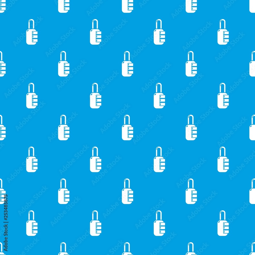 Poster lock combination pattern vector seamless blue repeat for any use